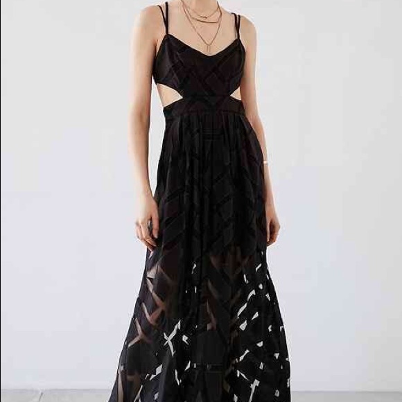 Silence + Noise Floor Length Black Dress - Picture 2 of 7